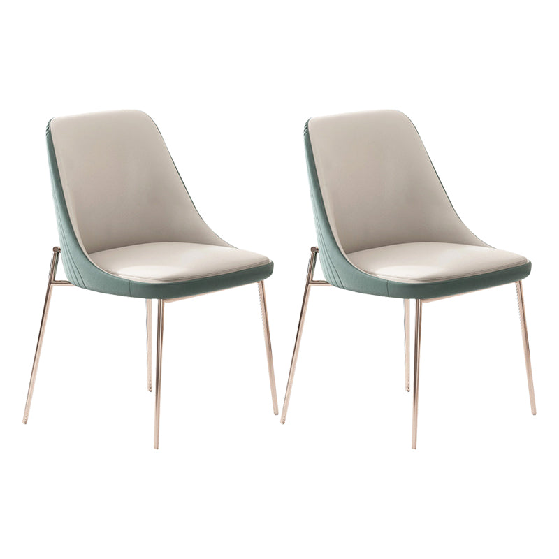 Nordic Style Green Side Chair Gold Base Side Dining Chair for Home Use 2 Piece Set Clearhalo 'Dining Chairs' 'Dining Tables & Seating' 'dining_chair' 'furn' 'furn_dining_chair' 'Furniture' 'Kitchen & Dining Furniture' 7040562