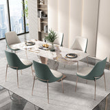 Nordic Style Green Side Chair Gold Base Side Dining Chair for Home Use Clearhalo 'Dining Chairs' 'Dining Tables & Seating' 'dining_chair' 'furn' 'furn_dining_chair' 'Furniture' 'Kitchen & Dining Furniture' 7040563