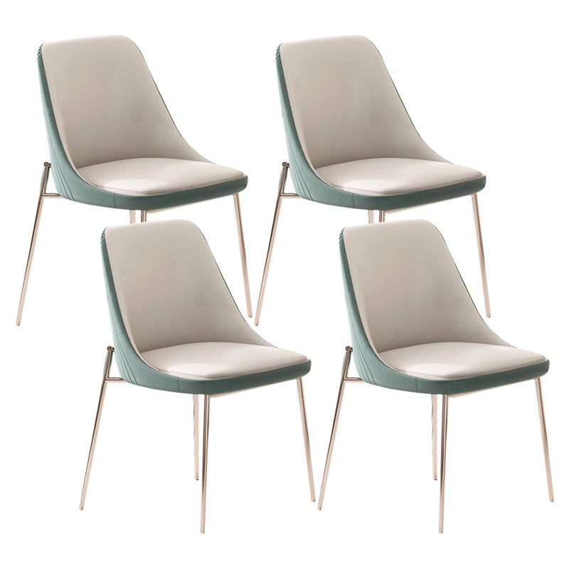 Nordic Style Green Side Chair Gold Base Side Dining Chair for Home Use 4 Piece Set Clearhalo 'Dining Chairs' 'Dining Tables & Seating' 'dining_chair' 'furn' 'furn_dining_chair' 'Furniture' 'Kitchen & Dining Furniture' 7040564