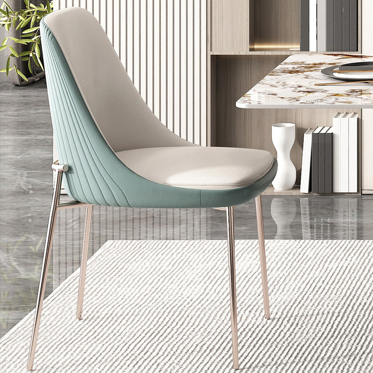 Nordic Style Green Side Chair Gold Base Side Dining Chair for Home Use Clearhalo 'Dining Chairs' 'Dining Tables & Seating' 'dining_chair' 'furn' 'furn_dining_chair' 'Furniture' 'Kitchen & Dining Furniture' 7040565