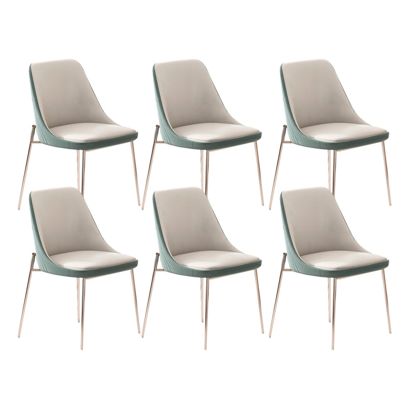 Nordic Style Green Side Chair Gold Base Side Dining Chair for Home Use 6 Piece Set Clearhalo 'Dining Chairs' 'Dining Tables & Seating' 'dining_chair' 'furn' 'furn_dining_chair' 'Furniture' 'Kitchen & Dining Furniture' 7040566