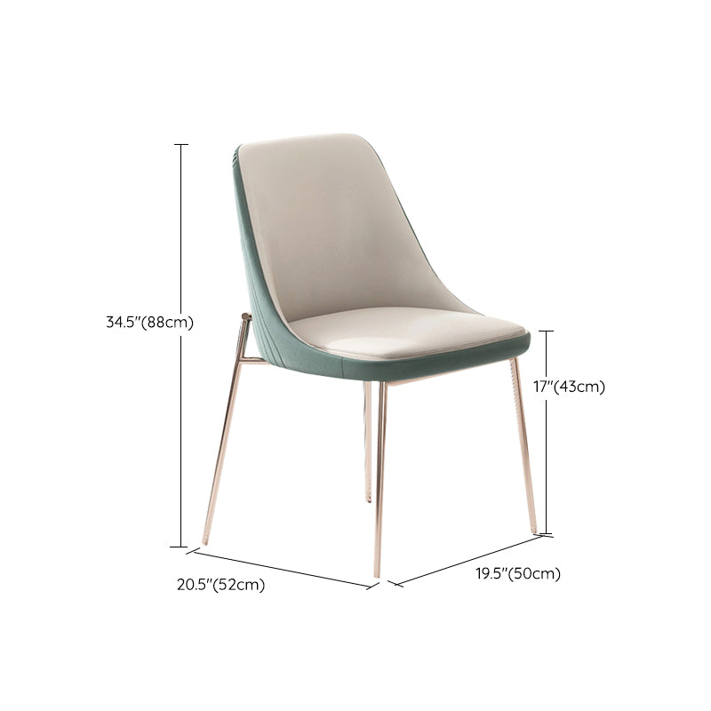 Nordic Style Green Side Chair Gold Base Side Dining Chair for Home Use Clearhalo 'Dining Chairs' 'Dining Tables & Seating' 'dining_chair' 'furn' 'furn_dining_chair' 'Furniture' 'Kitchen & Dining Furniture' 7040571