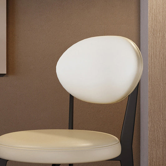 Modern Simple Side Chair Upholstered Kitchen Dining Chair with Metal Base