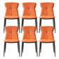 Modern Simple Side Chair Faux Leather Kitchen Dining Chair with Metal Base
