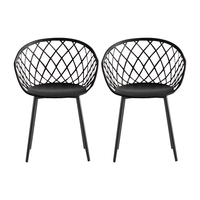 リビングルーム用のモダンなシンプルなアームチェアプラスチックダイニングアームチェア