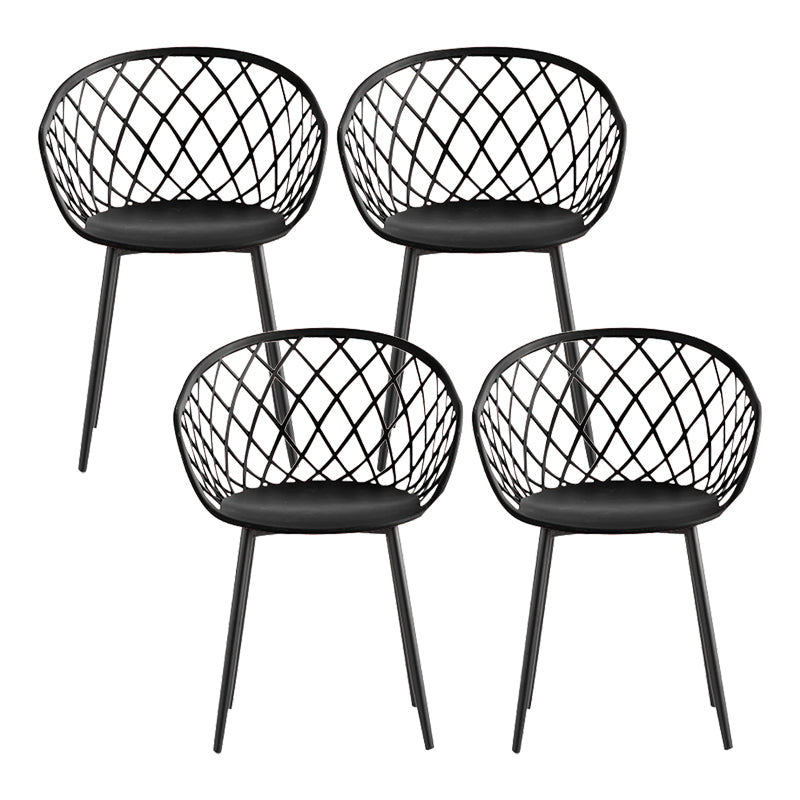 リビングルーム用のモダンなシンプルなアームチェアプラスチックダイニングアームチェア