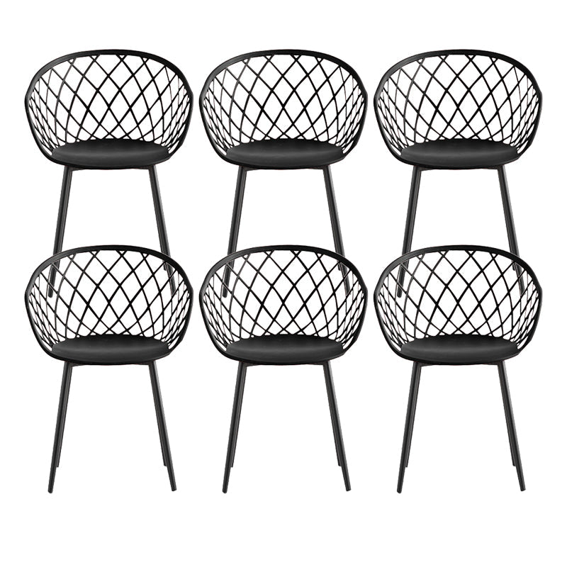 リビングルーム用のモダンなシンプルなアームチェアプラスチックダイニングアームチェア