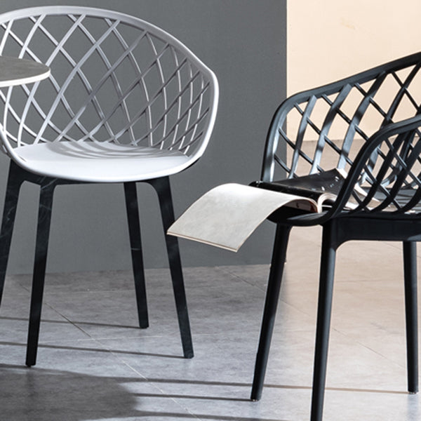 リビングルーム用のモダンなシンプルなアームチェアプラスチックダイニングアームチェア