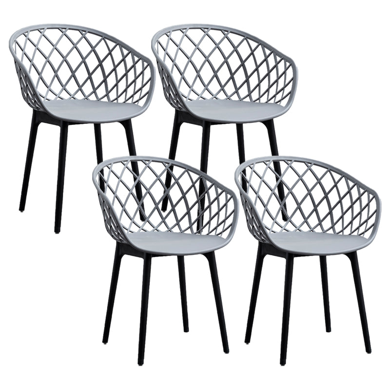 リビングルーム用のモダンなシンプルなアームチェアプラスチックダイニングアームチェア