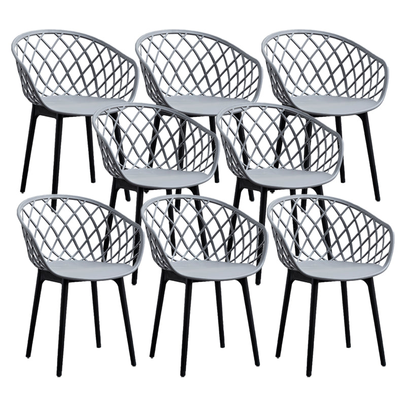 リビングルーム用のモダンなシンプルなアームチェアプラスチックダイニングアームチェア