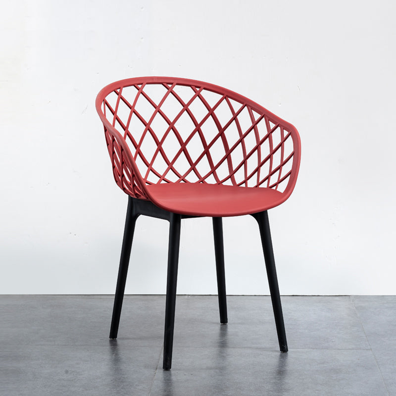 リビングルーム用のモダンなシンプルなアームチェアプラスチックダイニングアームチェア