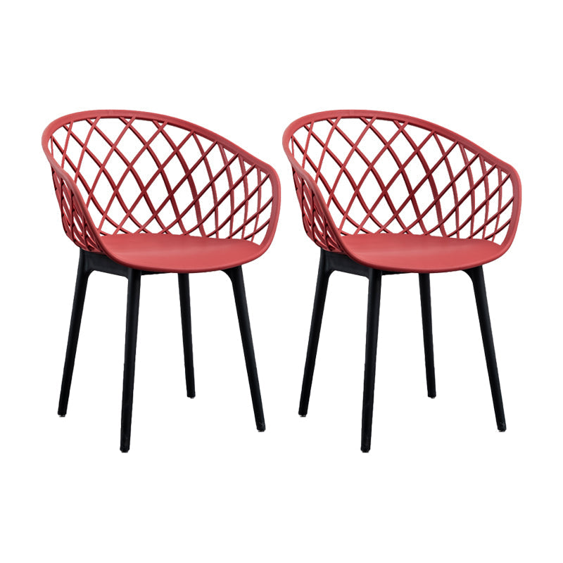 リビングルーム用のモダンなシンプルなアームチェアプラスチックダイニングアームチェア