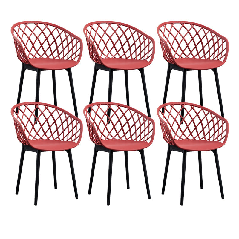 リビングルーム用のモダンなシンプルなアームチェアプラスチックダイニングアームチェア