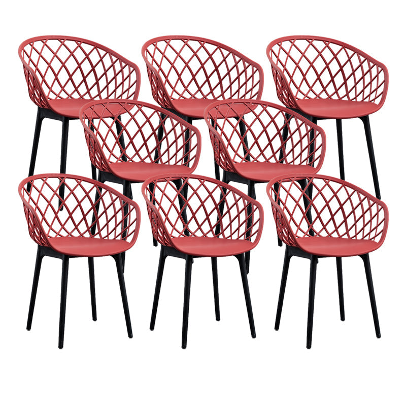 リビングルーム用のモダンなシンプルなアームチェアプラスチックダイニングアームチェア