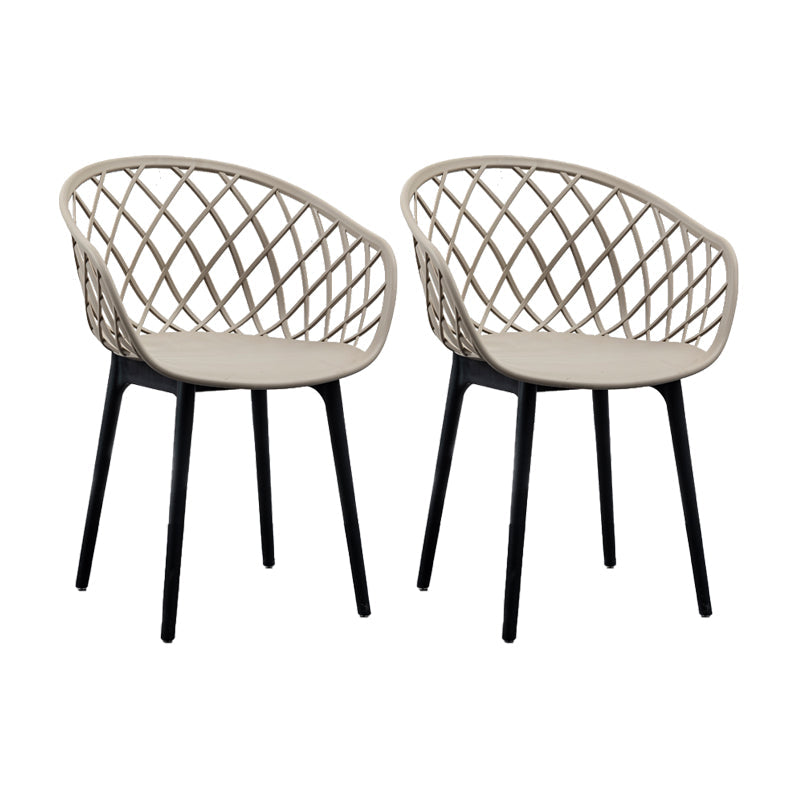 リビングルーム用のモダンなシンプルなアームチェアプラスチックダイニングアームチェア