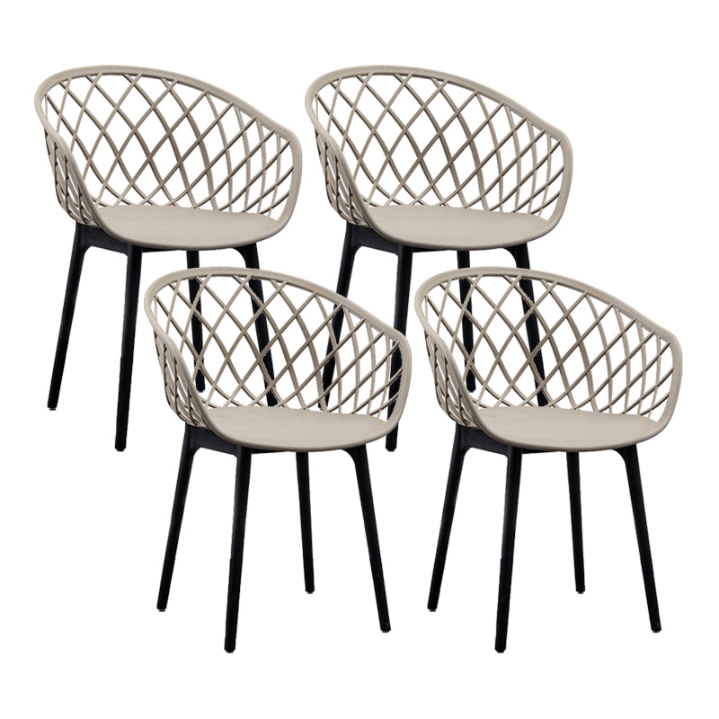 リビングルーム用のモダンなシンプルなアームチェアプラスチックダイニングアームチェア