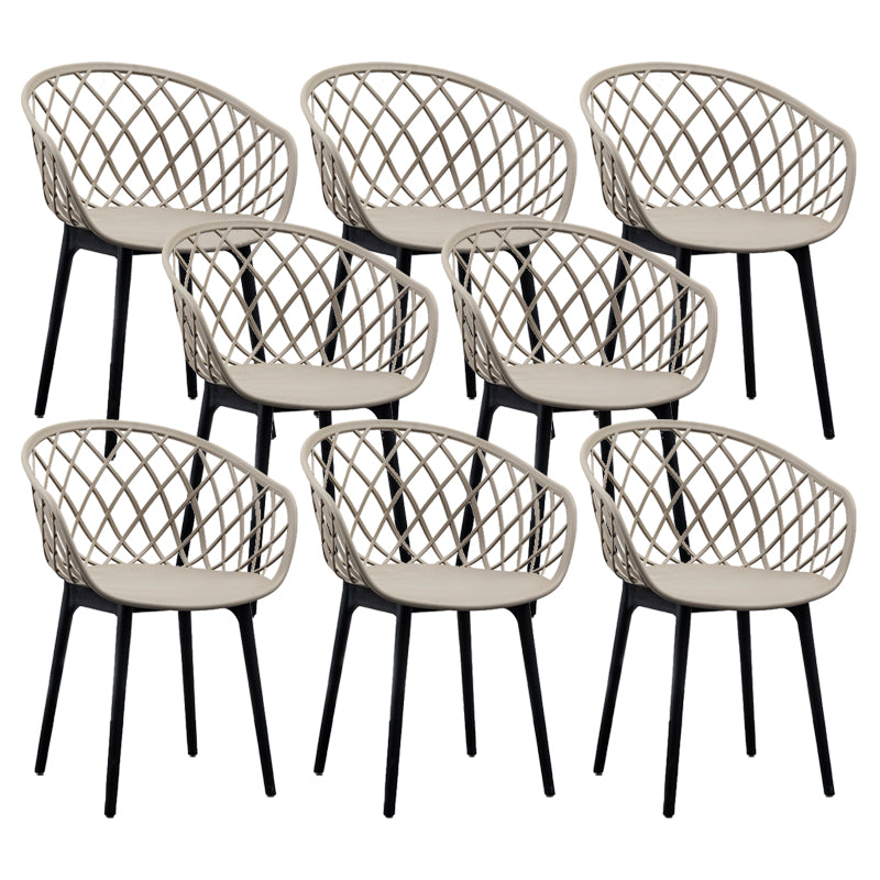 リビングルーム用のモダンなシンプルなアームチェアプラスチックダイニングアームチェア