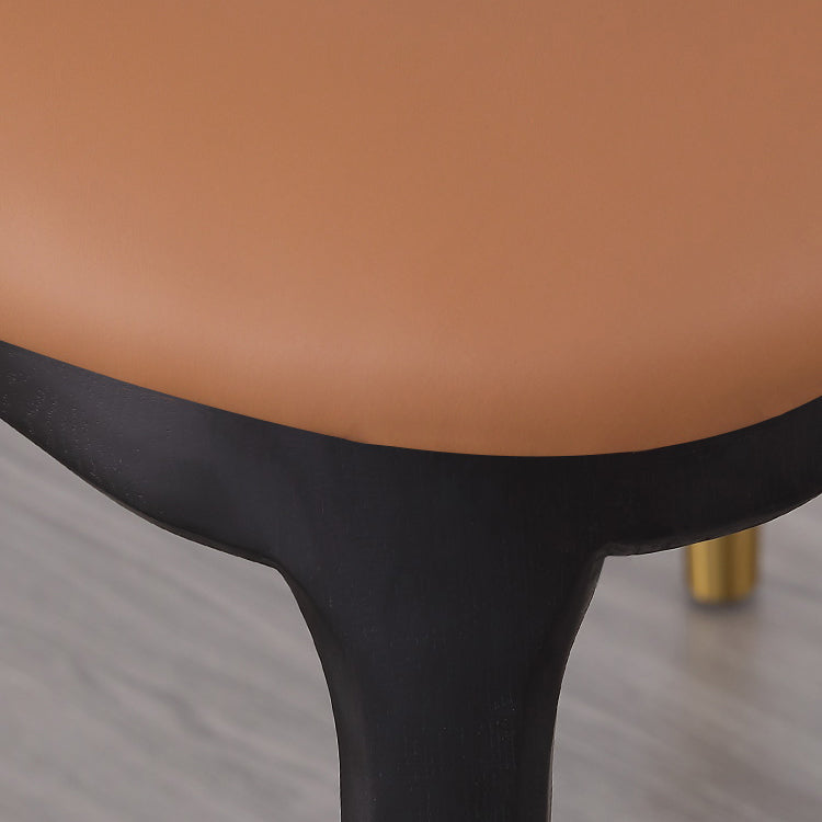 Modern Simple Side Chair Faux Leather Kitchen Dining Chairs with Wooden Base Clearhalo 'Dining Chairs' 'Dining Tables & Seating' 'dining_chair' 'furn' 'furn_dining_chair' 'Furniture' 'Kitchen & Dining Furniture' 7040651