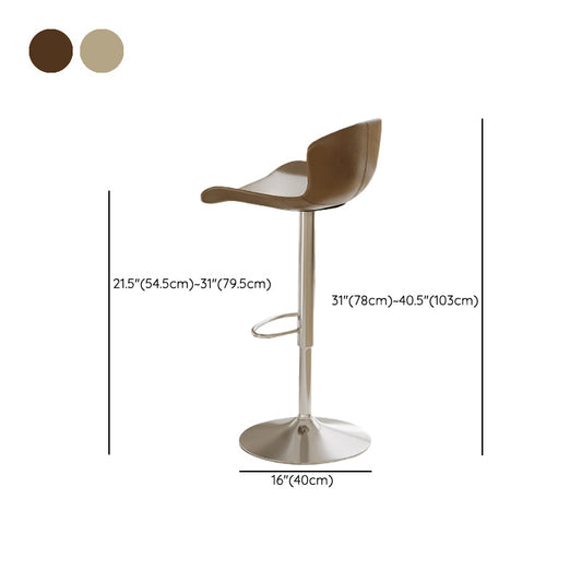 Bucket Barstool Adjustable Height Swivel Barstool with Footrest