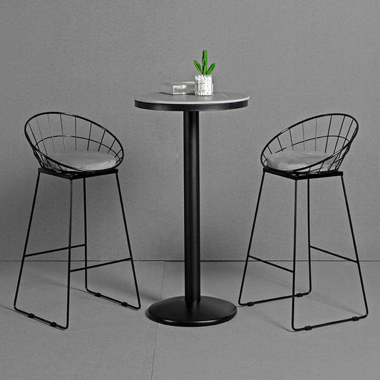 Glam Fabric Bar Stool Bar Height Armless Stool with Metal Base
