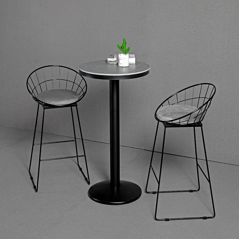 Sgabello da barra in tessuto glam sgabello senza braccio con base di metallo