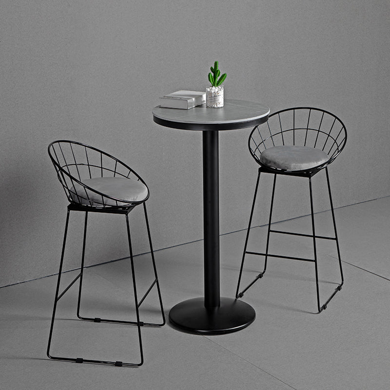 Sgabello da barra in tessuto glam sgabello senza braccio con base di metallo