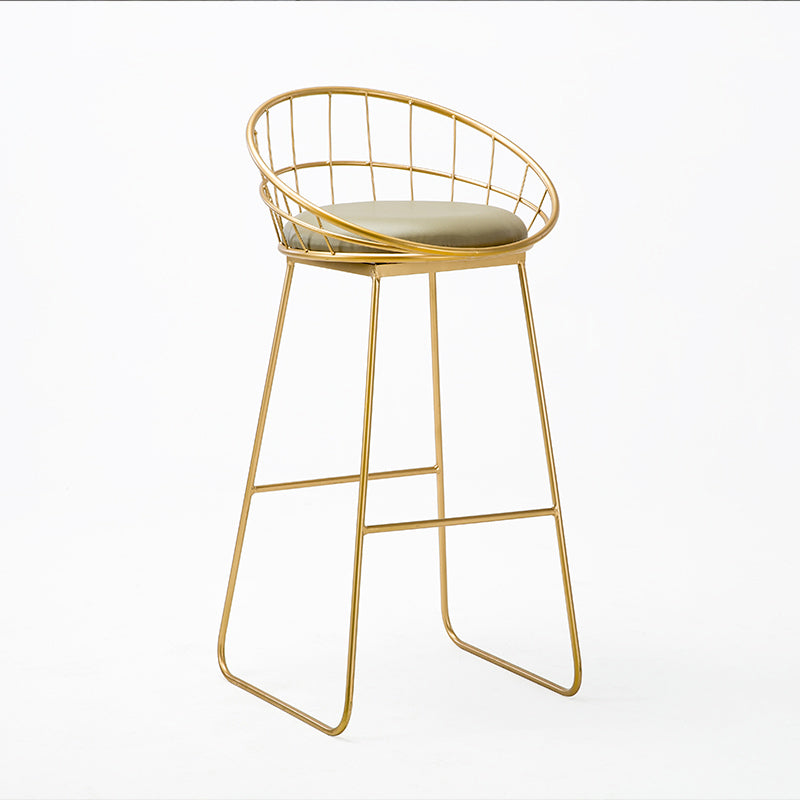 Sgabello da barra in tessuto glam sgabello senza braccio con base di metallo