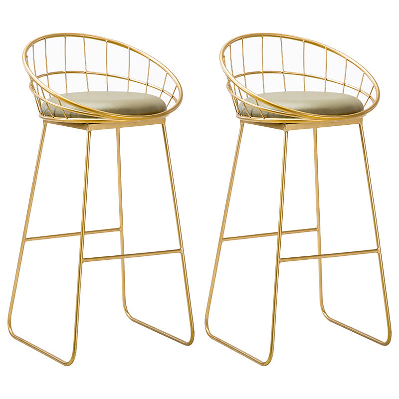 Sgabello da barra in tessuto glam sgabello senza braccio con base di metallo