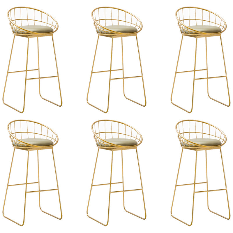 Sgabello da barra in tessuto glam sgabello senza braccio con base di metallo