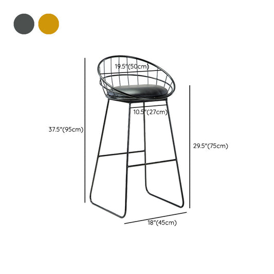 Glam Fabric Bar Stool Bar Height Armless Stool with Metal Base