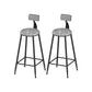 Low Back Upholstered Dining Stools Round Armless Bar Stools with Footrest