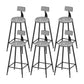 Low Back Upholstered Dining Stools Round Armless Bar Stools with Footrest