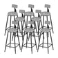 Low Back Upholstered Dining Stools Round Armless Bar Stools with Footrest