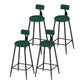 Low Back Upholstered Dining Stools Round Armless Bar Stools with Footrest