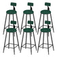 Low Back Upholstered Dining Stools Round Armless Bar Stools with Footrest