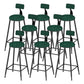 Low Back Upholstered Dining Stools Round Armless Bar Stools with Footrest