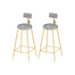 Low Back Upholstered Dining Stools Round Armless Bar Stools with Footrest