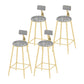 Low Back Upholstered Dining Stools Round Armless Bar Stools with Footrest