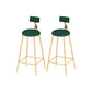 Low Back Upholstered Dining Stools Round Armless Bar Stools with Footrest