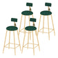 Low Back Upholstered Dining Stools Round Armless Bar Stools with Footrest