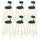 Low Back Upholstered Dining Stools Round Armless Bar Stools with Footrest