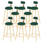 Low Back Upholstered Dining Stools Round Armless Bar Stools with Footrest
