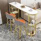 Low Back Upholstered Dining Stools Bucket Bar Stools with Footrest
