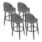 Low Back Upholstered Dining Stools Bucket Bar Stools with Footrest