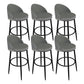 Low Back Upholstered Dining Stools Bucket Bar Stools with Footrest