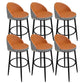 Low Back Upholstered Dining Stools Bucket Bar Stools with Footrest