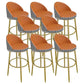 Low Back Upholstered Dining Stools Bucket Bar Stools with Footrest