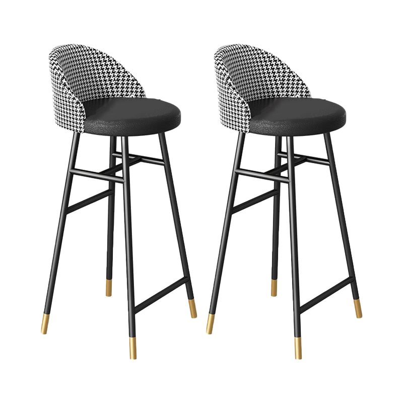 Sgabelli da bar imbottiti da bar in metallo industriale con gambe nere