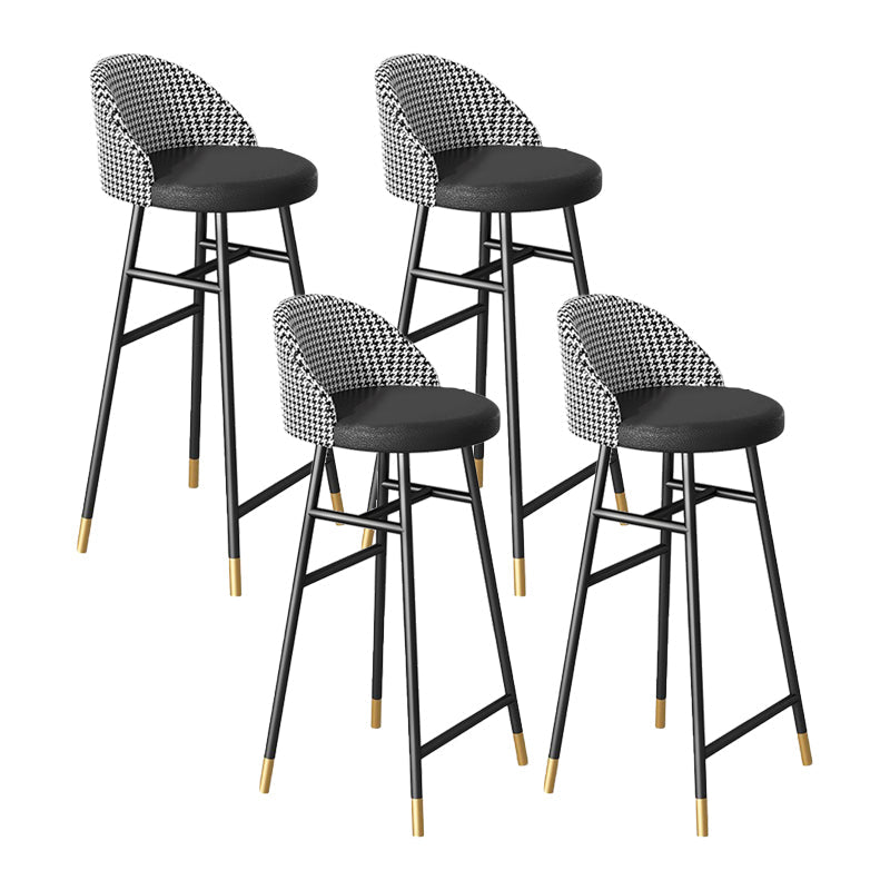 Sgabelli da bar imbottiti da bar in metallo industriale con gambe nere