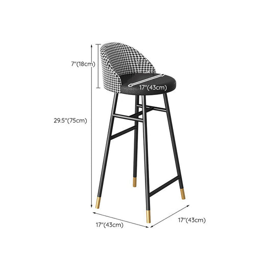 Industrial Metal Bar Stool Upholstered Bar Stools with Black Legs
